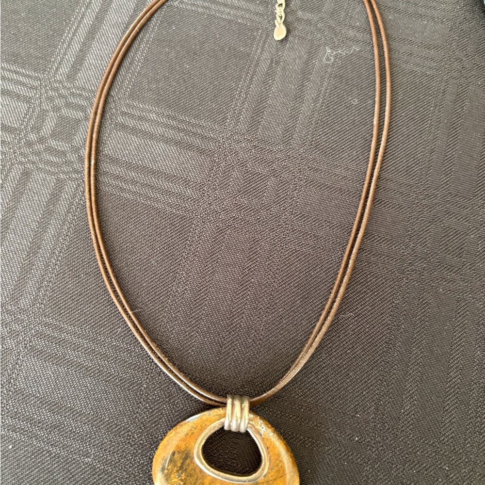 Silpada Gold and Brown Pendant Necklace
